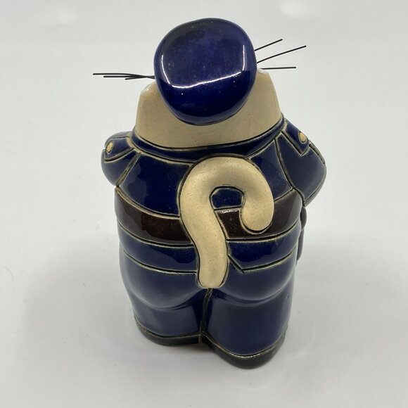 Vintage Olga Artesania Rinconada Pottery Cat Kitty Police Figure 4.5" 1994 - Picture 7 of 8